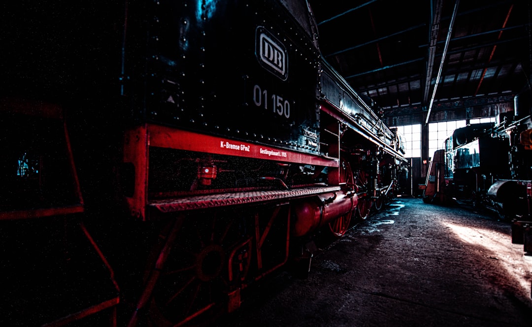 Historic Train with another maintenance cycle - In the engine shed most tools an machines are historic like the old locomotives.